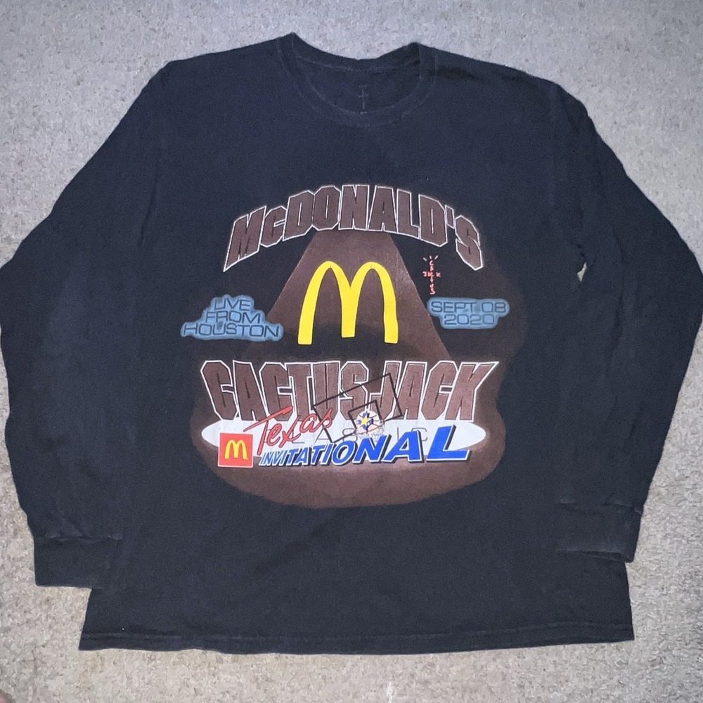 Travis Scott x McDonalds Invitational Long Sleeve T-Shirt (Black) Size Medium